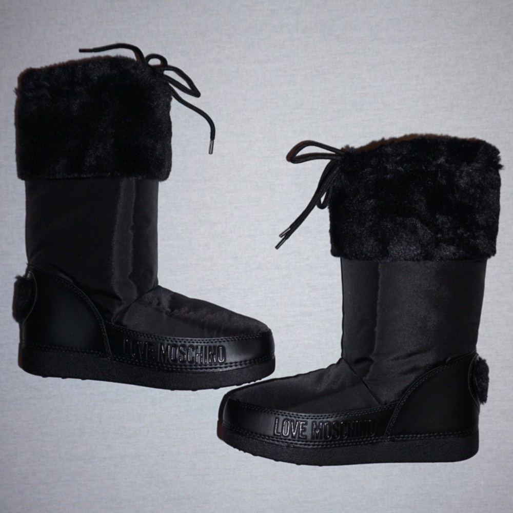 Love Moschino Black Sequined Snow Boots